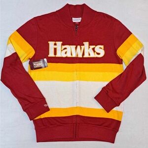 Atlanta Hawks x Mitchell & Ness NBA Front Stripe Full Zipper Sweater - SZ SMALL